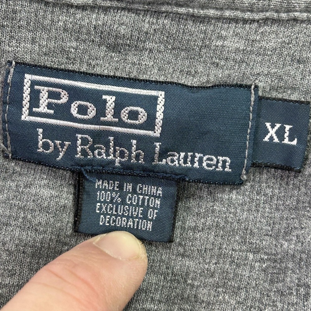 Polo Ralph Lauren Hoodie Mens XL Gray Full Zip Sweatshirt Pony Logo Pockets - Picture 4 of 12